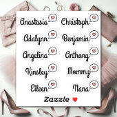 Gastenlijst 10 Namen Grappig Fun Pink Speech Bubbl Sticker