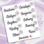 Gastenlijst 10 Namen Grappig Leuke Paarse Speech B Sticker