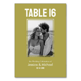 Gastenlijst & foto Minimalist Bold Wedding Kaart