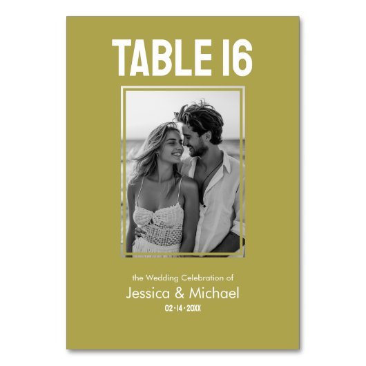 Gastenlijst & foto Minimalist Bold Wedding Kaart (Voorkant)