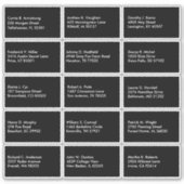 Gastenlijst Naam Adres Aangepast Zwart Wit Sticker (Voorkant)