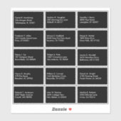 Gastenlijst Naam Adres Aangepast Zwart Wit Sticker (Vel)