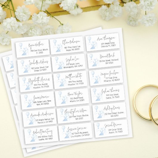 Gastenretour Adres Toile de Jouy Blue Romantic Sticker