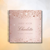 Gastenverjaard roos goudglitter naam notitieboek