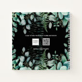 Gastenverjaardag zwarte eucalyptusbos notitieboek (Achterkant)