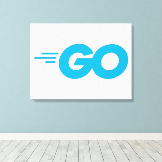 GasterLogo (Go Programming Language) Canvas Afdruk (Insitu (Houten vloer))