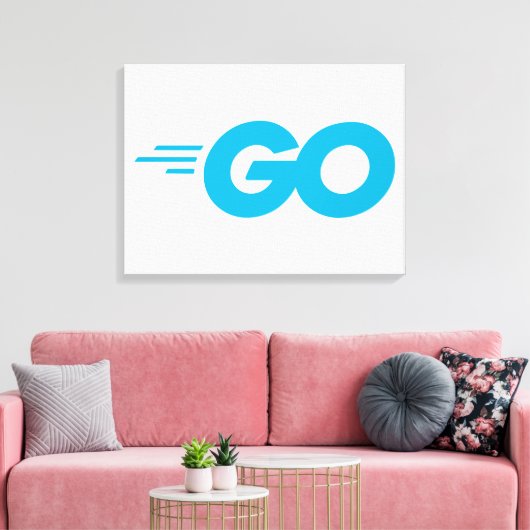 GasterLogo (Go Programming Language) Canvas Afdruk (Insitu (Woonkamer))