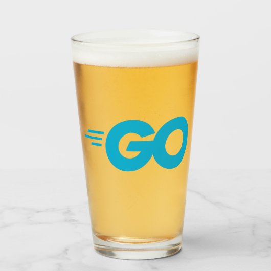 GasterLogo (Go Programming Language) Glas (Voorkant gevuld)
