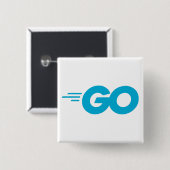 GasterLogo (Go Programming Language) Vierkante Button 5,1 Cm (Voorkant /achterkant)