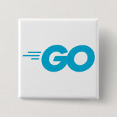 GasterLogo (Go Programming Language) Vierkante Button 5,1 Cm (Voorkant)