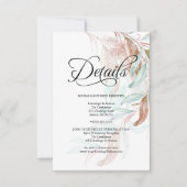 GASTGEGEVENS | Aqua Coral Eucalyptus Leaves Kaart (Voorkant)