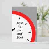Gastheer rond de Klok Bridal showwer nodigt uit Kaart (Staand voorkant)
