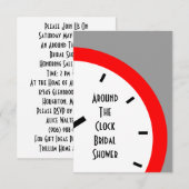 Gastheer rond de Klok Bridal showwer nodigt uit Kaart (Voorkant / Achterkant)