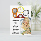 Gastheer rond de Klok Bridal showwer nodigt uit Kaart (Staand voorkant)