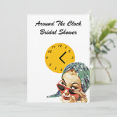 Gastheer rond de Klok Bridal showwer nodigt uit Kaart (Staand voorkant)