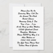 Gastheer rond de Klok Bridal showwer nodigt uit Kaart (Achterkant)