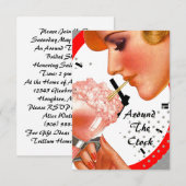 Gastheer rond de Klok Bridal showwer nodigt uit Kaart (Voorkant / Achterkant)
