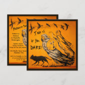 gastheren, koeien, vleermuizen, Kattenhalloween-p Kaart (Voorkant / Achterkant)