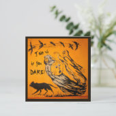 gastheren, koeien, vleermuizen, Kattenhalloween-p Kaart (Staand voorkant)