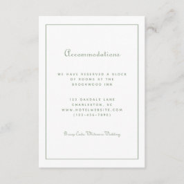 Gasthotel Mededelingen Groene bruiloft Informatiekaartje