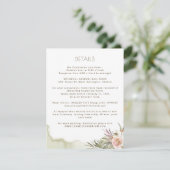 Gastinformatie Palm Leaves Bloemengroen Details Informatiekaartje (Staand voorkant)