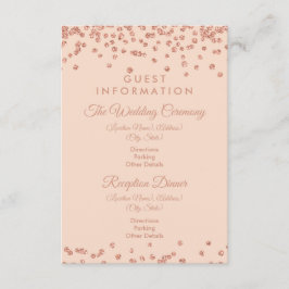 Gastinformatie Roos Gold Glitter Confetti Blush Informatiekaartje