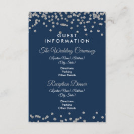 Gastinformatie Silver Glitter Confetti Navy Informatiekaartje
