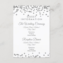 Gastinformatie Silver Glitter Confetti White Informatiekaartje