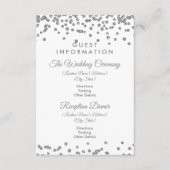 Gastinformatie Silver Glitter Confetti White Informatiekaartje (Voorkant)