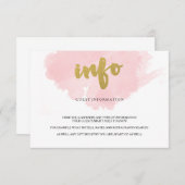 Gastinformatie voor Gold en Blush Waterverf Informatiekaartje (Voorkant / Achterkant)