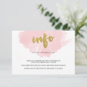 Gastinformatie voor Gold en Blush Waterverf Informatiekaartje (Staand voorkant)