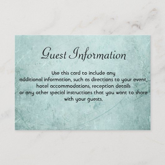 Gastinformatiekaart op  papier informatiekaartje (Voorkant)