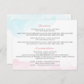 Gastinformatiekaarten | Waterverf roze en blauw Informatiekaartje (Voorkant / Achterkant)