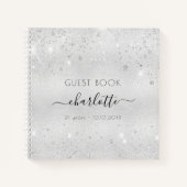 Gastjaarjarig zilverglitter-monogram notitieboek (Voorkant)