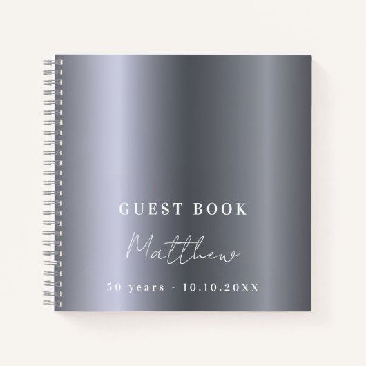 Gastjaars zilvernaam eenvoudig notitieboek (Voorkant)