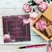 Gastjaarverjaardag burgundy zilfloral notitieboek