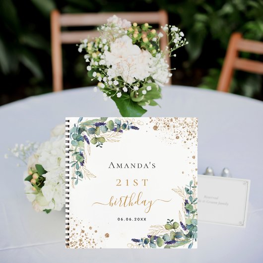 Gastjaarverjaardag eucalyptusgrienery notitieboek