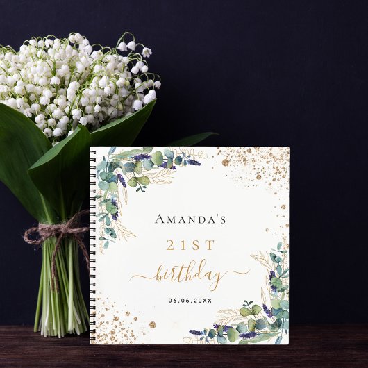 Gastjaarverjaardag eucalyptusgrienery notitieboek