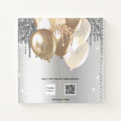 Gastjaarverjaardag zilvergouden ballonnen notitieboek (Achterkant)