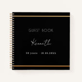 Gastjaarverjaardag zwarte goudminimalist notitieboek (Voorkant)