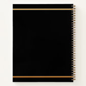 Gastjaarverjaardag zwarte goudminimalist notitieboek (Achterkant)
