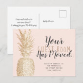 Gastkamer verplaatst anananas licht gouden brij in aankondigingskaart (Voorkant / Achterkant)