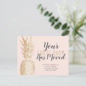 Gastkamer verplaatst anananas licht gouden brij in aankondigingskaart (Staand voorkant)