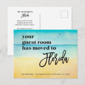 Gastkamer verplaatst naar Florida Beach Scene New  Aankondigingskaart (Voorkant / Achterkant)