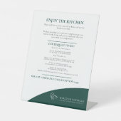 Gastkeuken donkergroen onroerend goed verhuur bedr reclamebord met voetstuk (Voorkant)