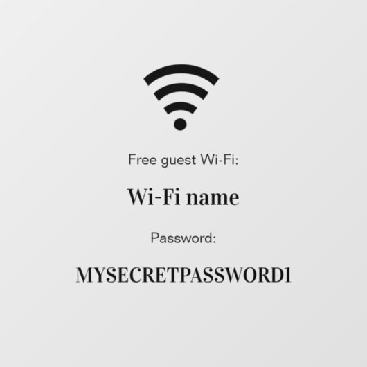 Gastklant wifi-netwerkwachtwoord raamsticker (Vel)