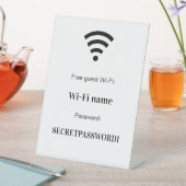 Gastklant wifi-netwerkwachtwoord reclamebord met voetstuk (Insitu)
