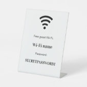 Gastklant wifi-netwerkwachtwoord reclamebord met voetstuk (Voorkant)