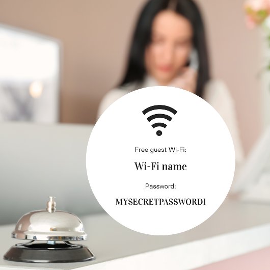 Gastklant wifi-netwerkwachtwoord ronde sticker