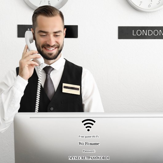 Gastklant wifi-netwerkwachtwoord sticker